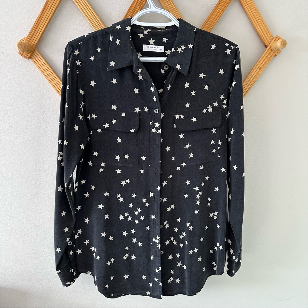 Equipment slim signature blouse